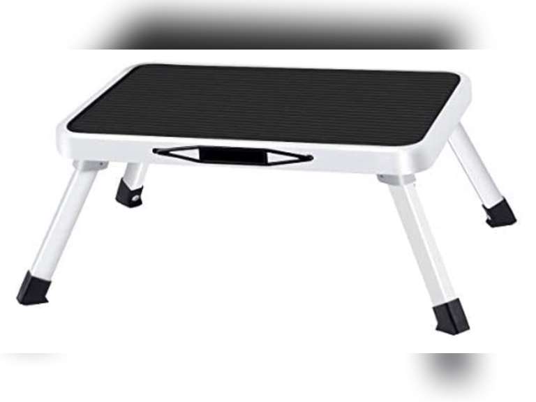 Folding Metal Step Stool 1 Step Portable Step Ladder Non Slip